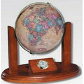 Executive Antique Ocean Desk Globe with Clock